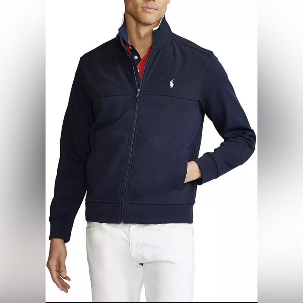 Polo Ralph Lauren Double Knit Full Zip Jacket Navy LT Large Tall